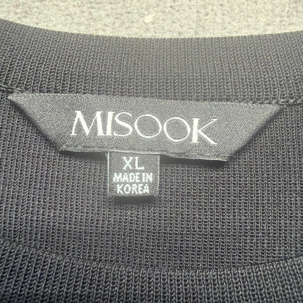 Misook Black Knit‎ Top and Pants Set Women's XL Sleeveless Top Pull On Pants - Picture 3 of 16